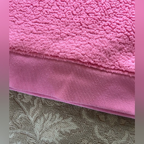 Athleta Girl Pink Sherpa Fleece Hoodie Pullover Youth Size 12 Large - Picture 4 of 6